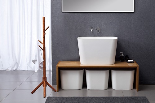 European Style Acrylic Solid Surface Bathroom Cabinet Wash Basin (CM3010)