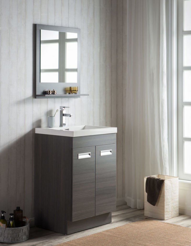 24" Grey Oak Free Standing Modern Bathroom Vanity