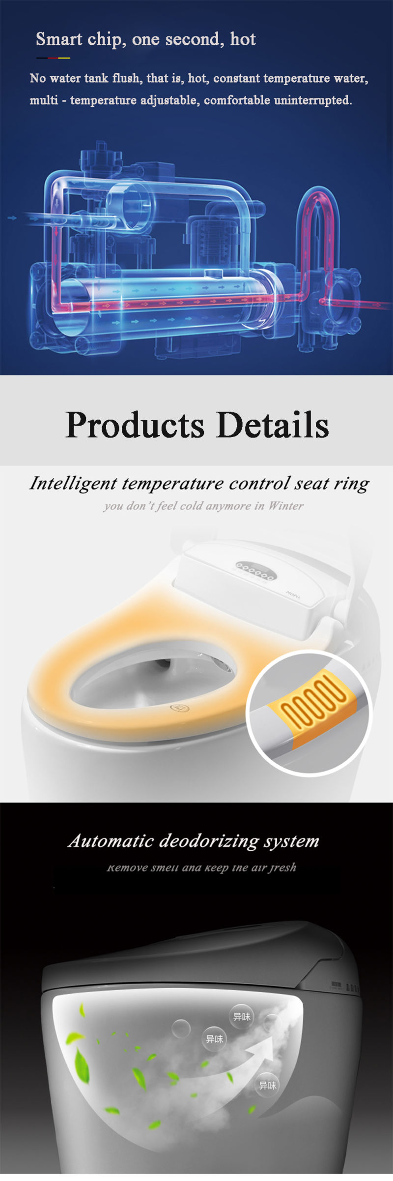 Intelligent Toilet Bathroom Luxurious Smart Toilet Seat Toilet Cover