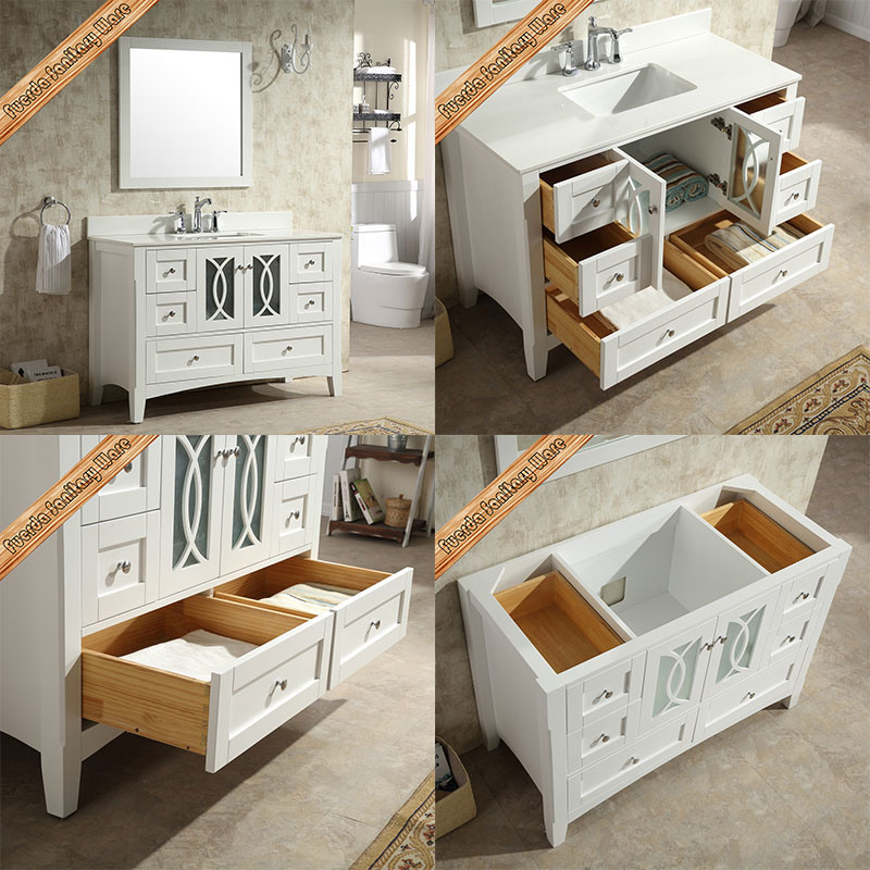Fed-1976 Popular 48 Inch Cupc Sink Modern White Bathroom Cabinets