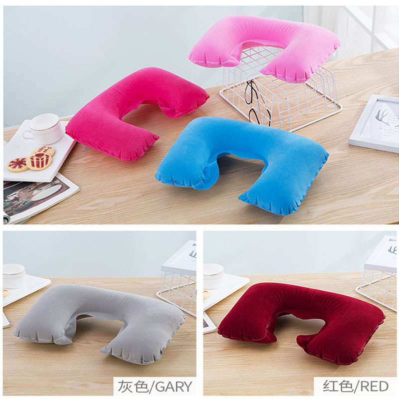 Comfortable U Shape Inflatable Pillow, Neck Pillow for Travel, Airplane Pillow, Car Pillow, Promotional Gift Outdoor Pillow