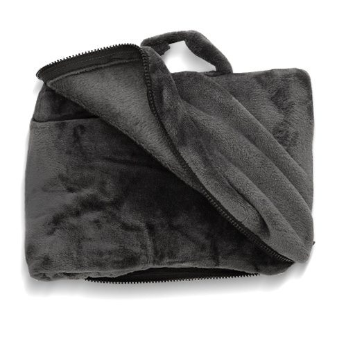 Fold and Go Travel and Throw Blanket Plus Compact Case for Home and Travel - Doubles as Lumbar Pillow and Neck Support Pillow