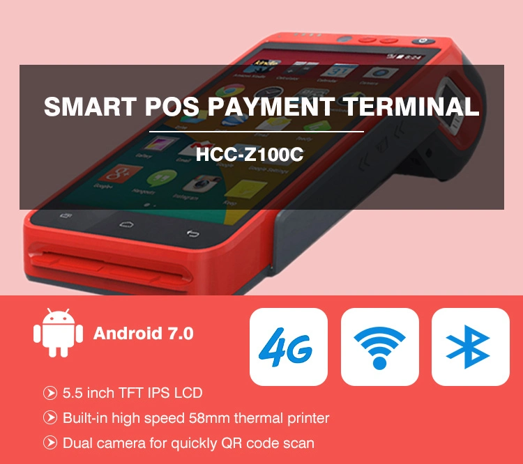 2D Barcode Biometric Fingerprint NFC Bill Payment Android POS Terminal (HCC-Z100C)