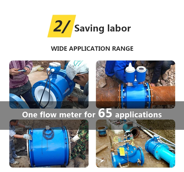 DN100 Digital 4-20mA Flow Meter Electromagnetic Type Flow Meter Price