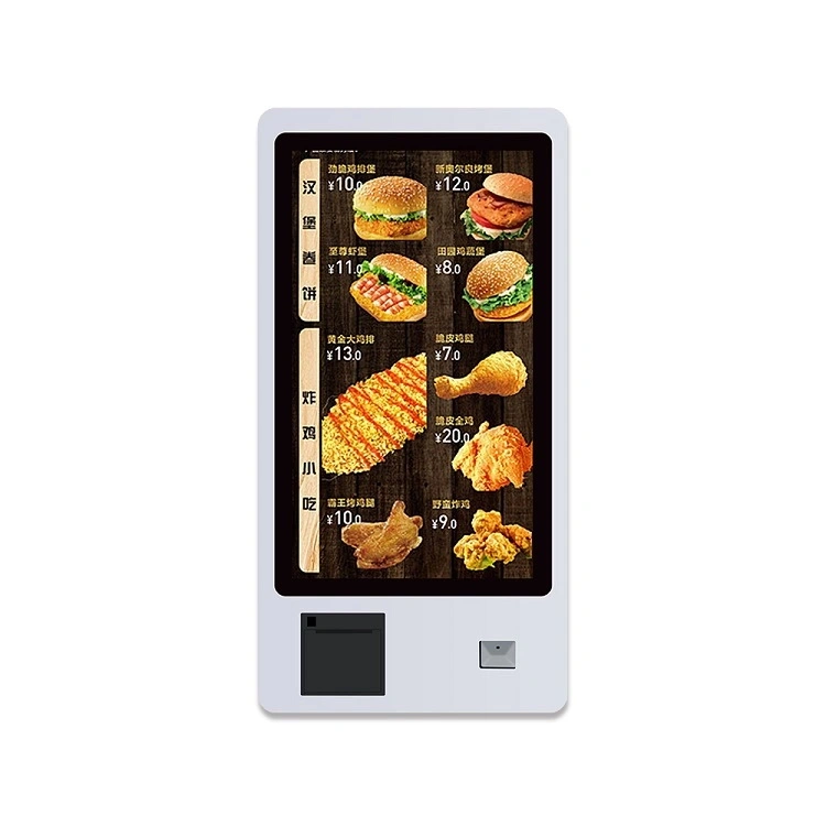 32inch LCD Touch Screen Monitor Self-Service Ordering Payment with Qr Code, POS, Printer