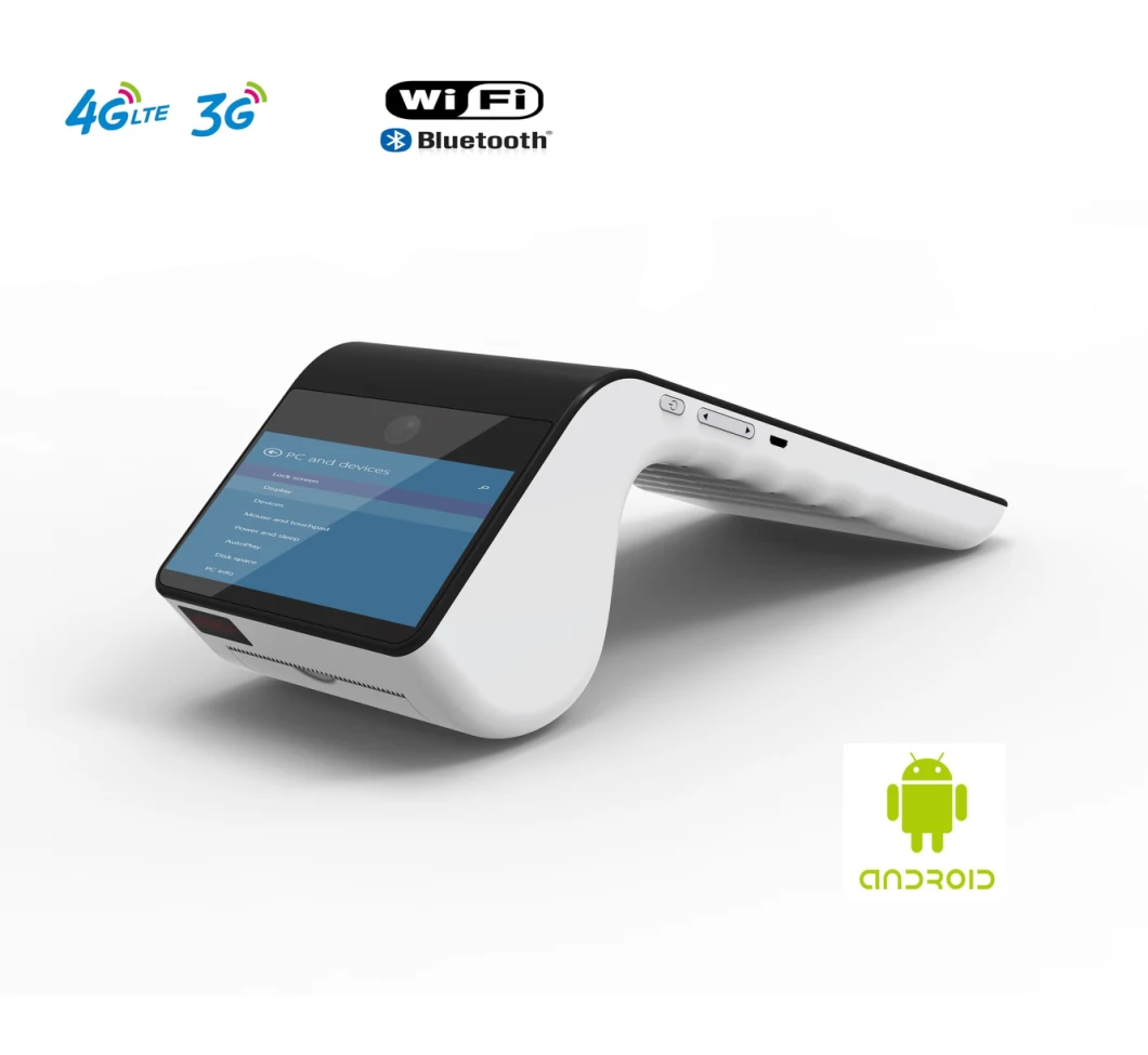 Android OS 7.0 Smart Mobile POS Restaurant Retail Order Machine with Printer and Card Reader PT7003