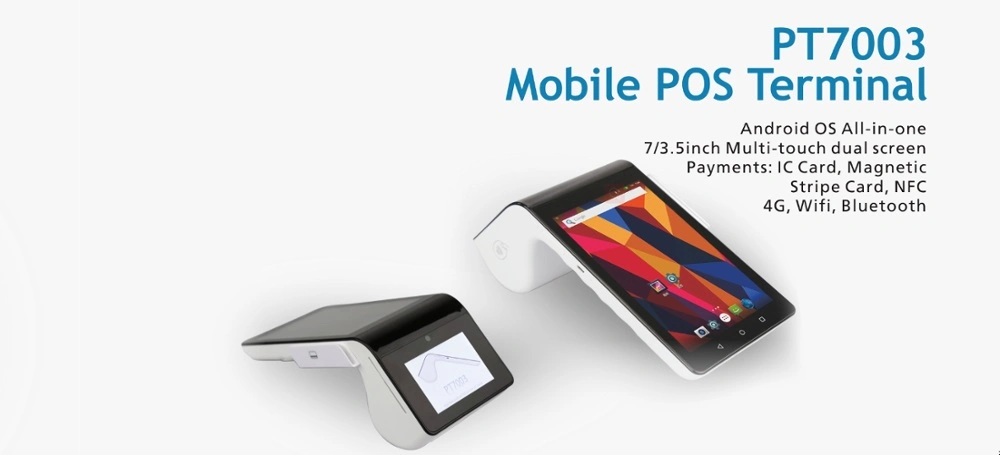 Mobile Point of Sales All in One Credit Card Touch Screen Android Processing POS Machine PT7003