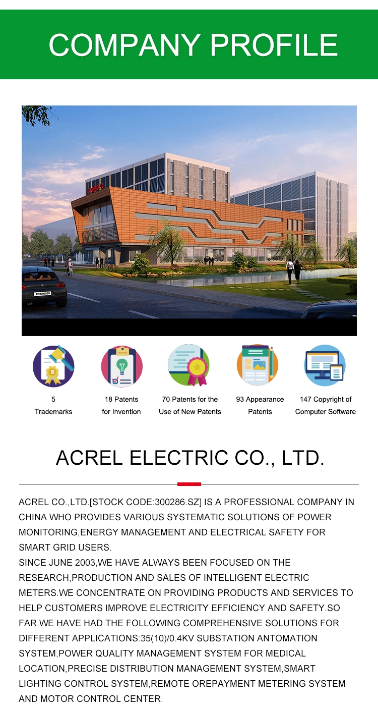 Acrel Energy Meter DIN Rail LCD Three Phase Multifuction Power Meter Energy Meter with RS485 Modbus