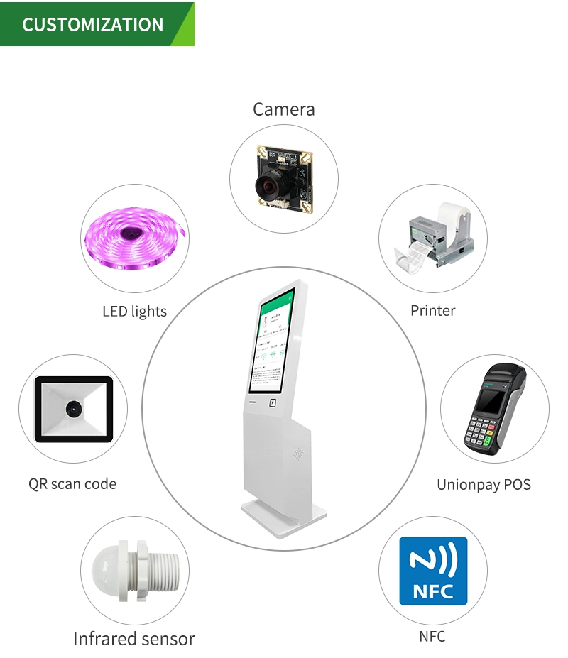 32 Inch Capacitive Touch LCD POS Solutions Self-Payment Fast Food Ordering Kiosk