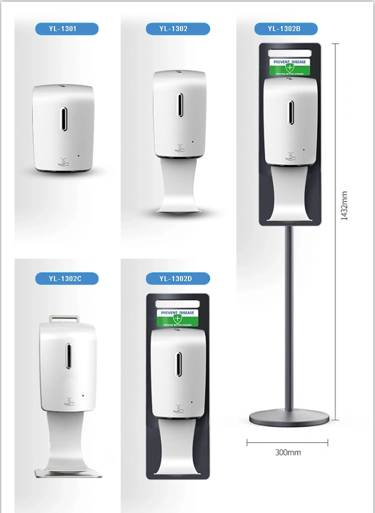 Wall-Mounted Automatic Alcohol Sanitizer Dispenser 1000ml Refillable Floor Stand Automatic Hand Alcohol Sanitizer Dispenser