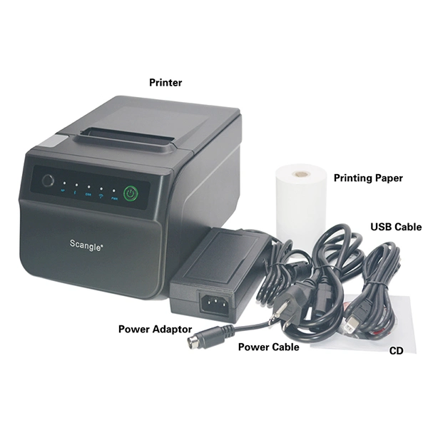 POS Restaurant 80mm Thermal Kitchen Receipt Printer, USB+Serial+Ethernet