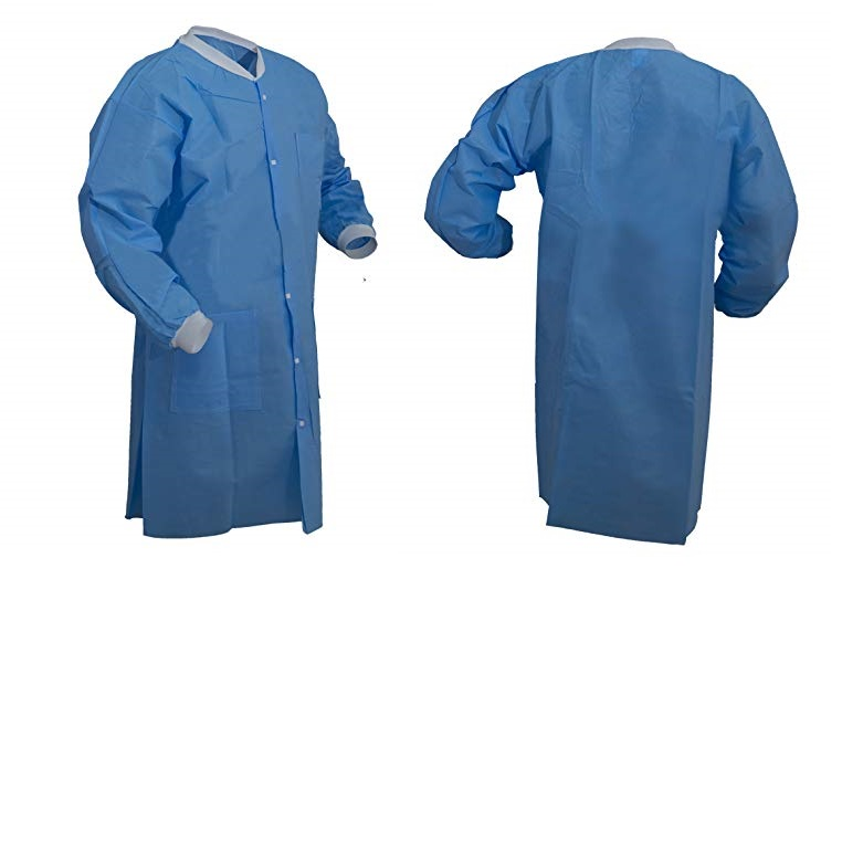 Waterproof Disposable Nonwoven Lab Coat for Doctor One Time Use Lab Coats