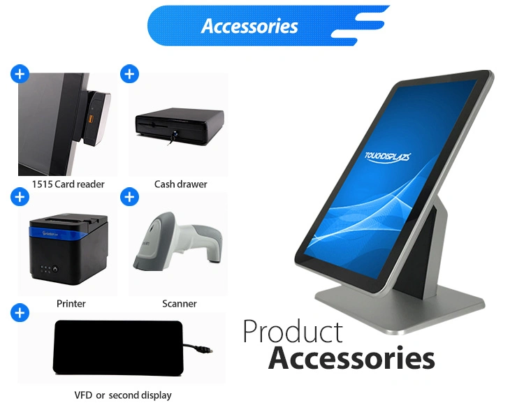 15.6 Inch Complete Touch Screen All in One Complete POS Machine System Terminal