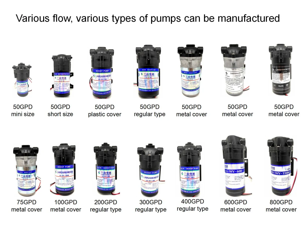 75gpd Lanshan Diaphragm RO Booster Pump Water Pump-Booster Pump
