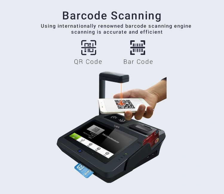 Android POS Electronic Payment Terminal with 58mm Thermal Printer and WiFi Bluetooth