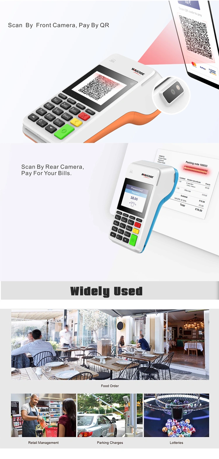 Free Sdk Support Prepaid Card Reader Smart Android POS Terminal for Wholesales