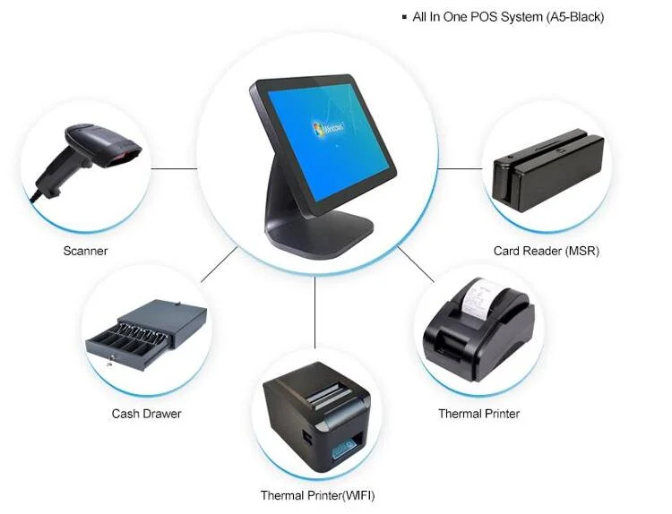 China POS Manufacturer 15 POS Machine with VFD Customer Display