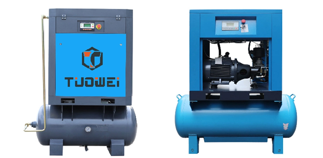 7.5kw 10 HP Electric Rotary Screw Air Compressor Machine with 300L Air Tank