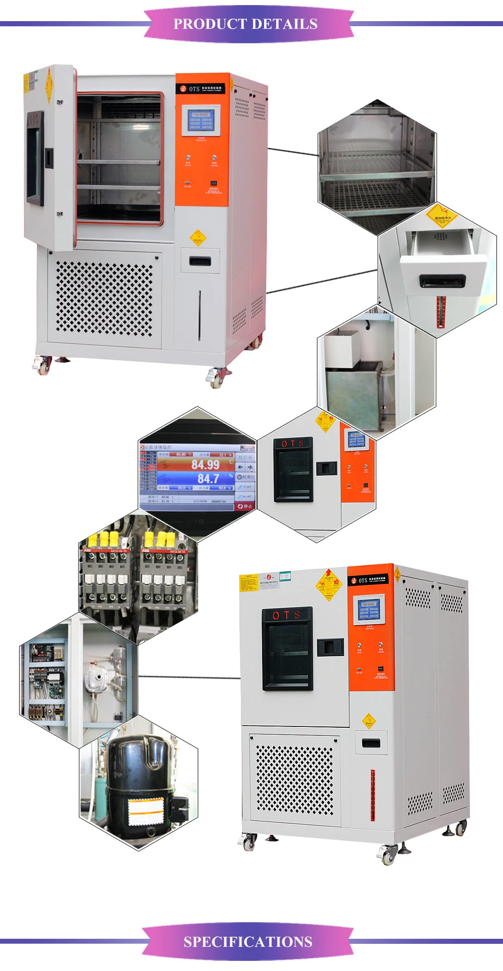 800L Temperature Humidity Test Chamber Water Cooled Test Equipment