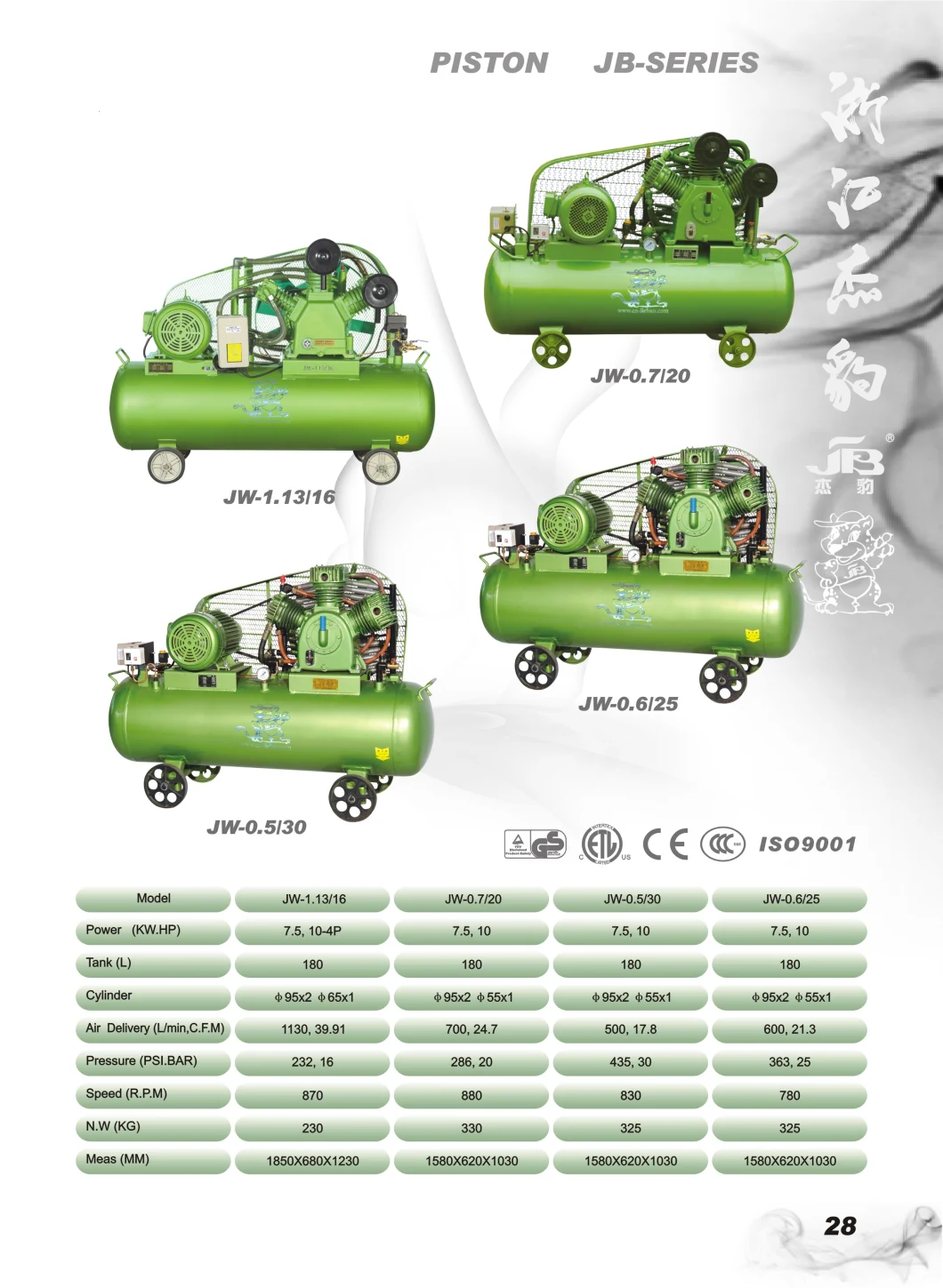 7.5kw 10HP 30bar Reciprocating Compressor Belt Dirven Air Compressor