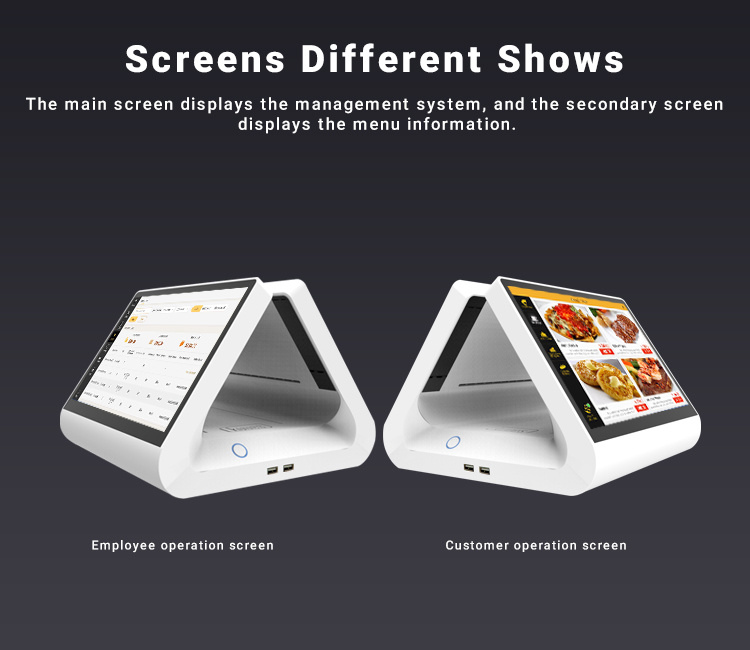 Double Screen Touch NFC Android Tablet 4G 3G WiFi Bluetooth Lottery Smart POS Terminal