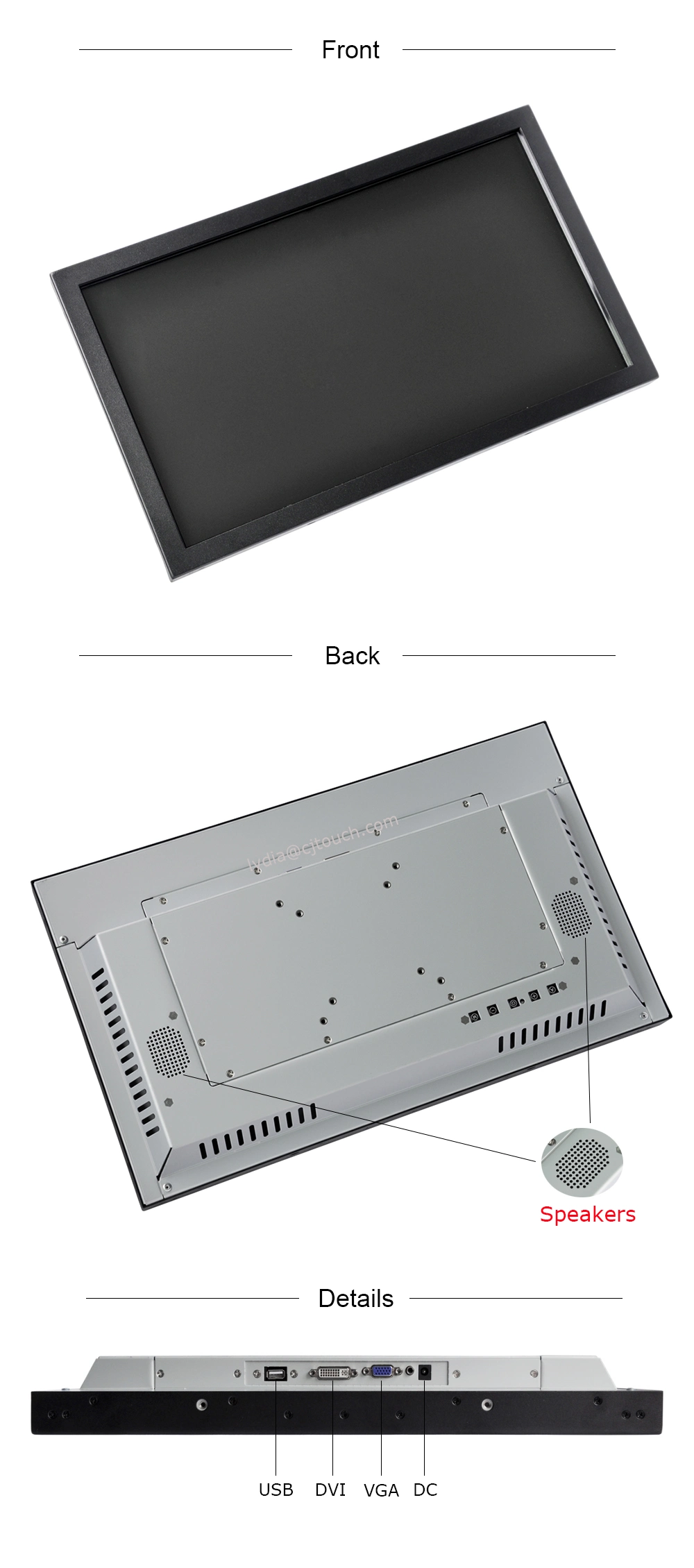 Cjtouch 18.5inch Industrial LCD Module Touch Monitor with Open Frame for Payment Machine Display