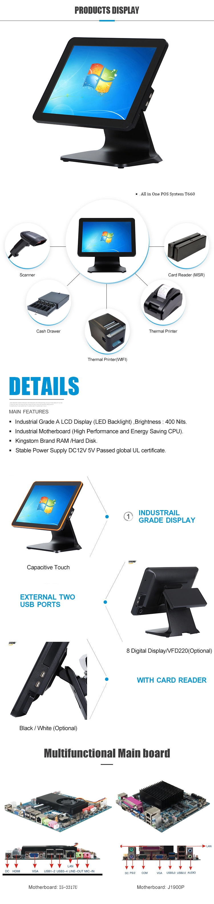 Professional POS Manufacturer T660 POS Equipment and Comfortable Appearance