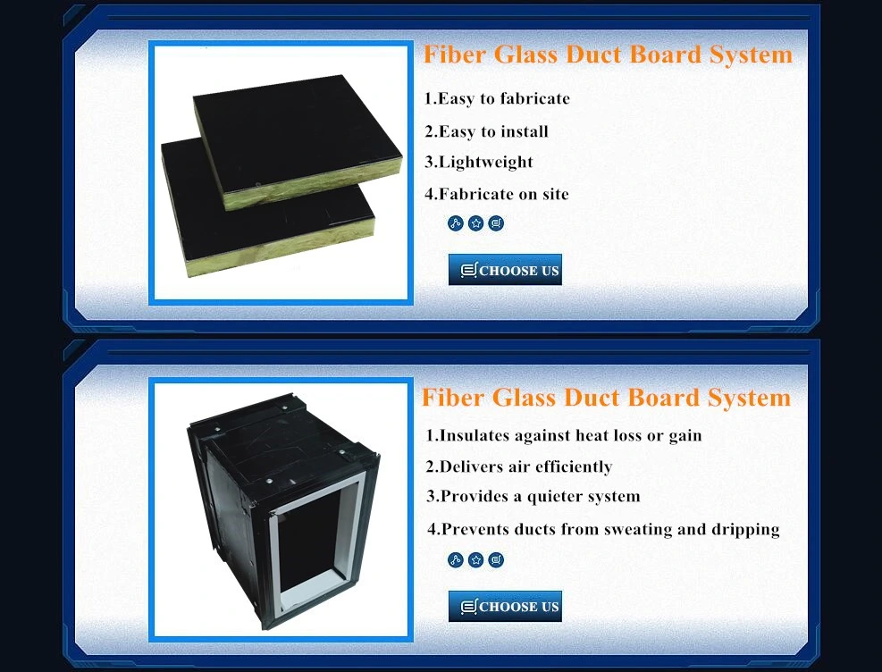 Colored Steel Fiber Glass Duct Board for Air Duct