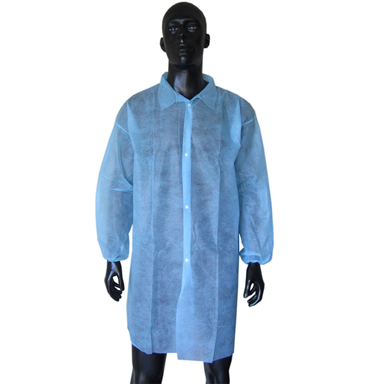 Factory Direct Sale Waterproof Disposable Nonwoven Lab Coat for Doctor One Time Use Lab Coats