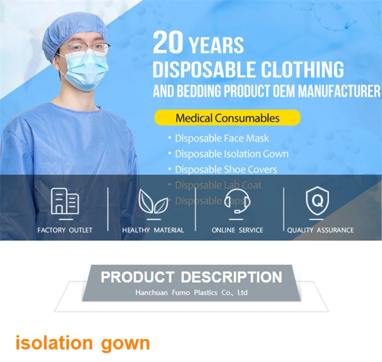 Disposable Breathable Nonwoven Lab Coat for Doctor One Time Use Lab Coats