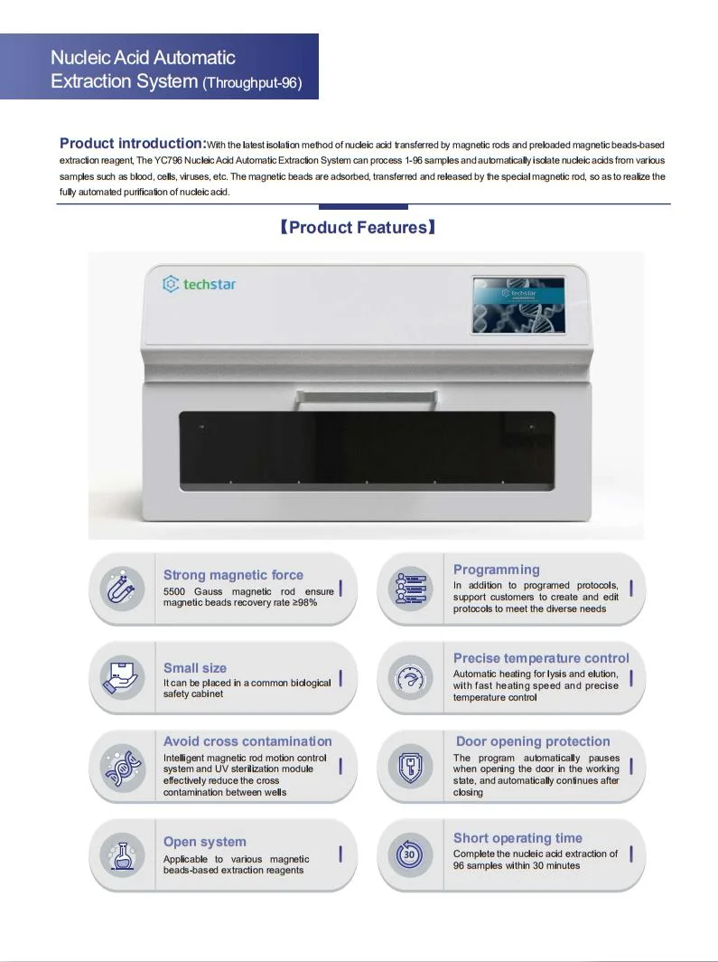 Efficient Chemical Use Nucleic Acid Extraction Machine for DNA and Rna Analysis