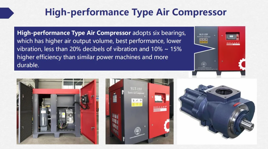 8bar~12bar 7.5kw 10HP High Performance and Energy-Saving Fixed Speed Rotary Screw Air Compressor