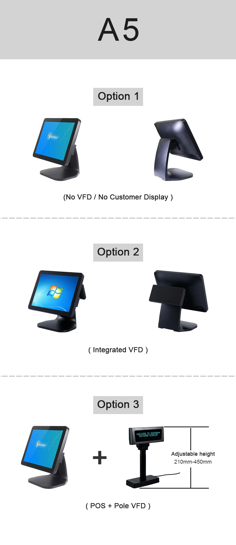 Cj-A5 Point of Sale POS Register and Msr WiFi VFD