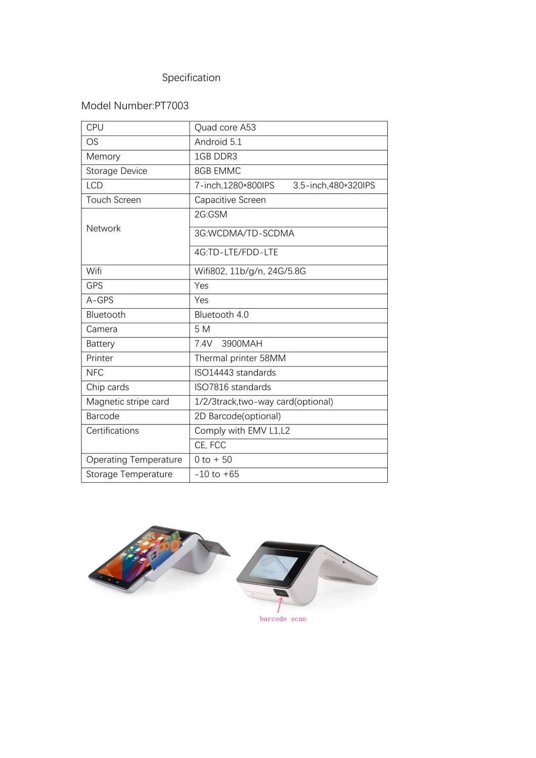 Portable POS Machine, Thermal Printer, Bluetooth, Mobile Payment, Terminal Handheld, WiFi, NFC, Dual Screen