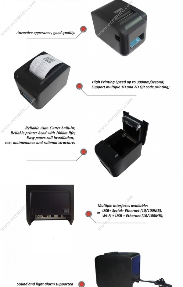 OCPP-808 Auto Cutter USB POS 80mm Mobile Thermal Receipt POS Printer