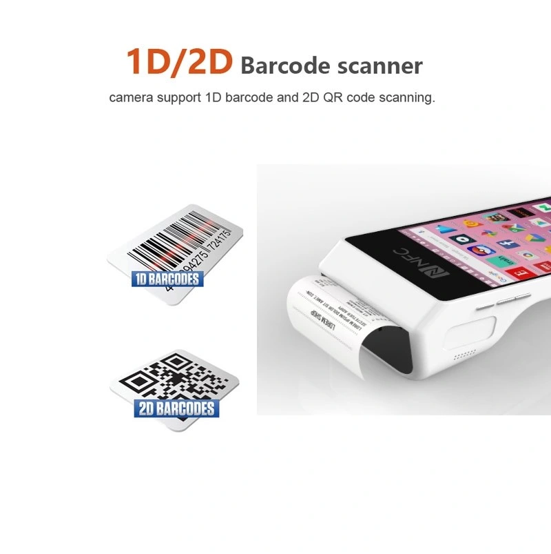 Android Mobile Phone with Barcode Scanner All in One POS System with Printer and Fingerprint PT50