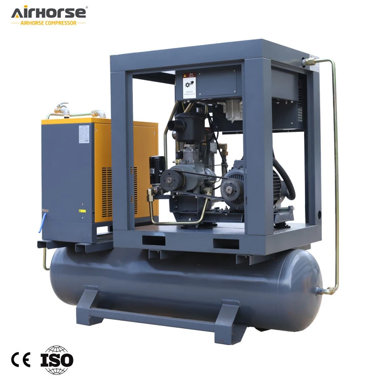 Low Noise Energy Saving Twin Screw Air Compressor with Tank, Dryer and Filter (300L-500L 8bar 27CFM-81CFM)