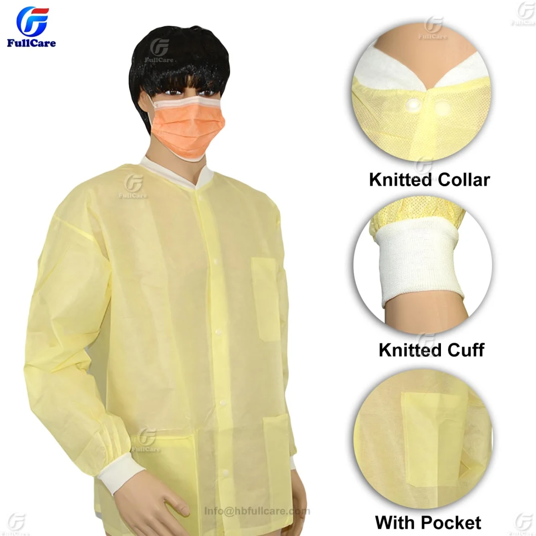 PP Lab Coat, SMS Lab Coat, Nonwoven Lab Coat, Disposable Lab Coat, Doctor Lab Coat, Polypropylene Lab Coat, Protective Lab Coat