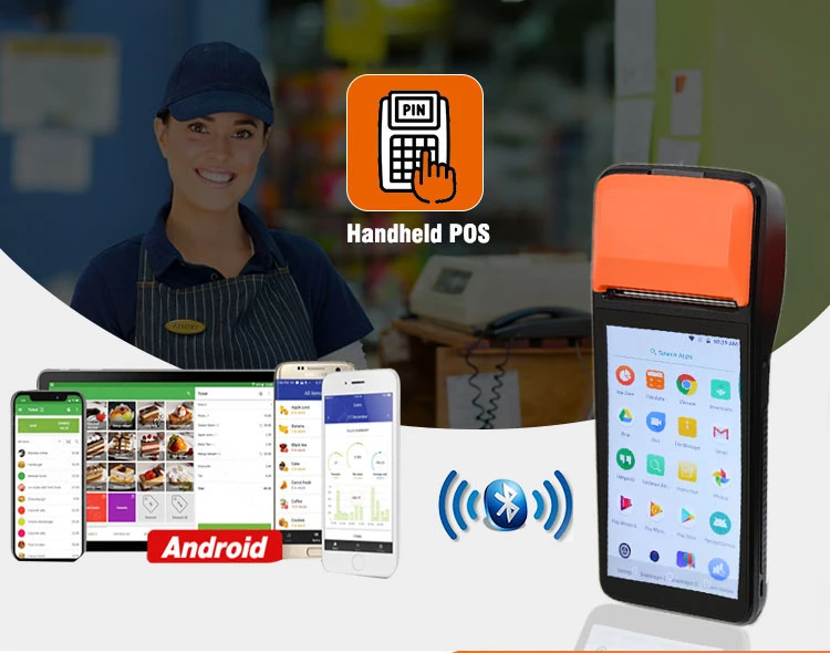 4G WiFi Bluetooth NFC Barcode Touch Retail All in One Android 7.1 POS System with Printer R330-F