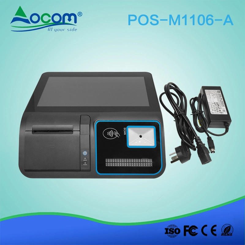 11 Inch Portable Touch Screen Cash Register Android Tablet POS System with Printer, Scanner Display RFID Msr and Battery Options