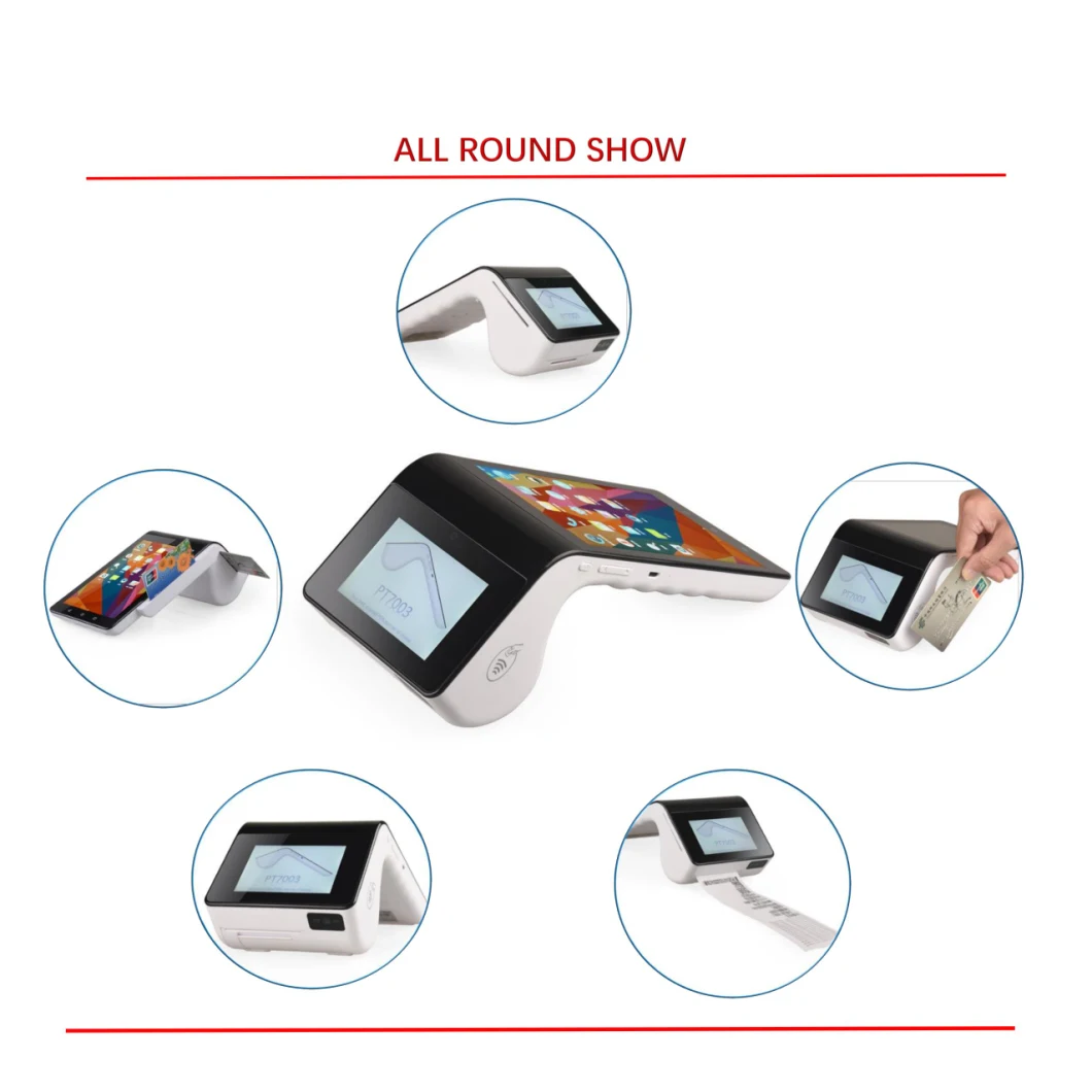 PT7003 Android 7 Inch Chip Payment POS Terminal Credit Card Reader RFID Wireless EMV Machine