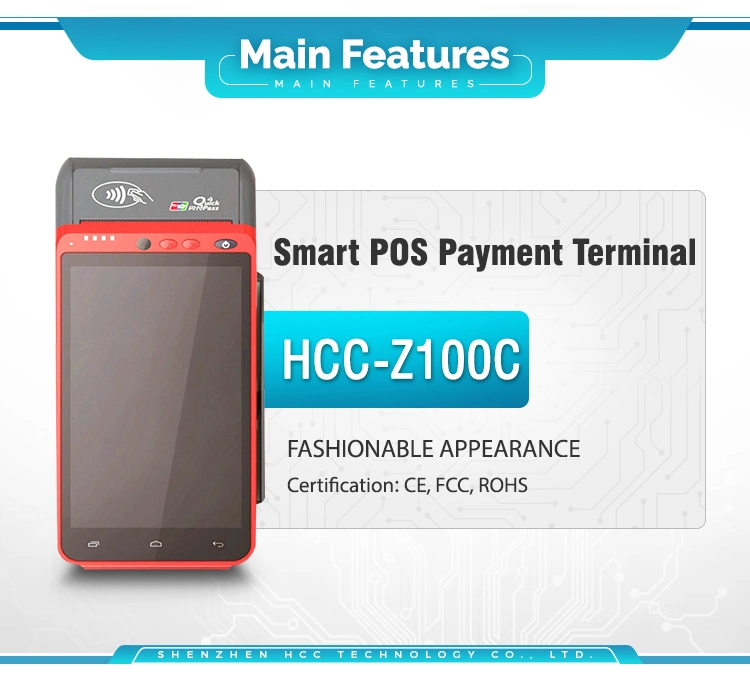 4G Handheld Touch Screen Android Smart POS Payment Terminal (HCC-Z100C)