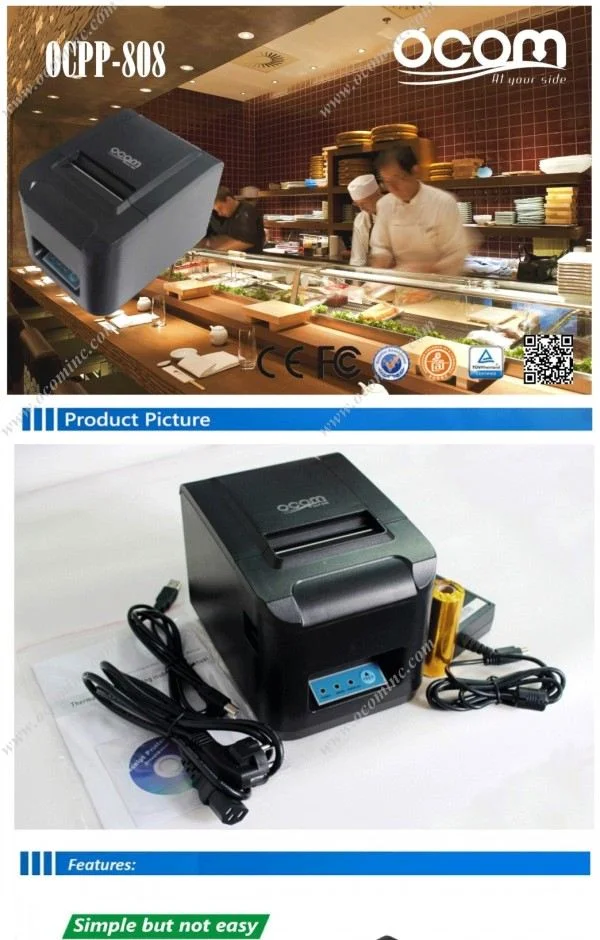 OCPP-808 Auto Cutter USB POS 80mm Mobile Thermal Receipt POS Printer