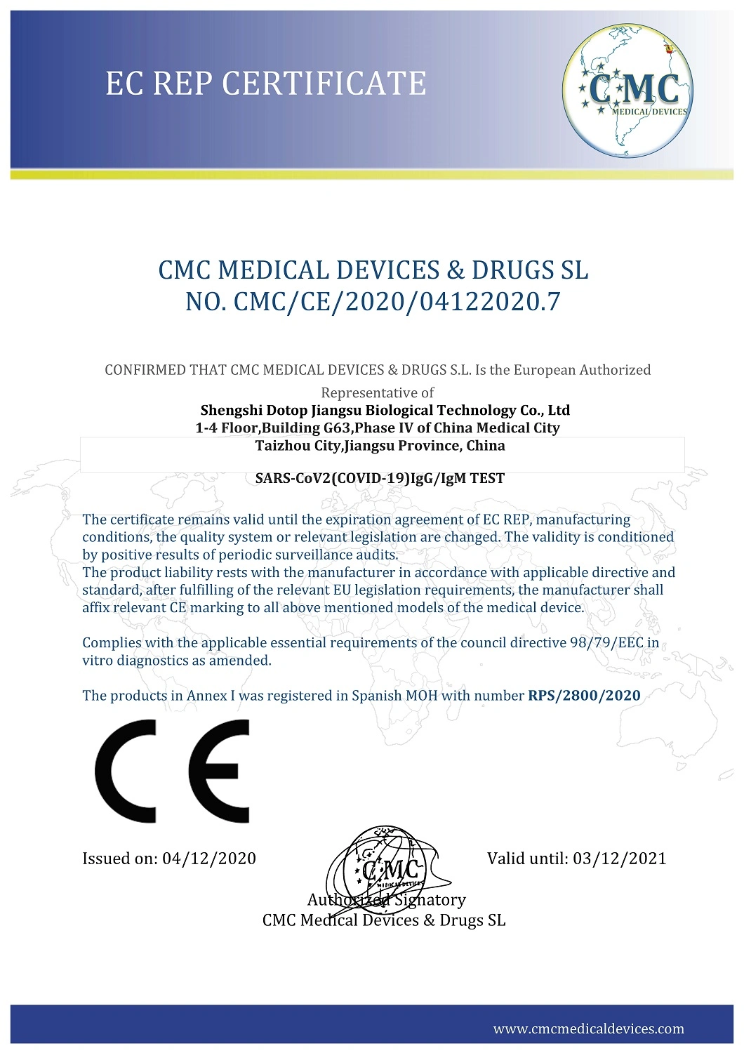 Igg Igm Rapid Test Kits Antibody Test with Colloidal Gold Method with High Accuracy