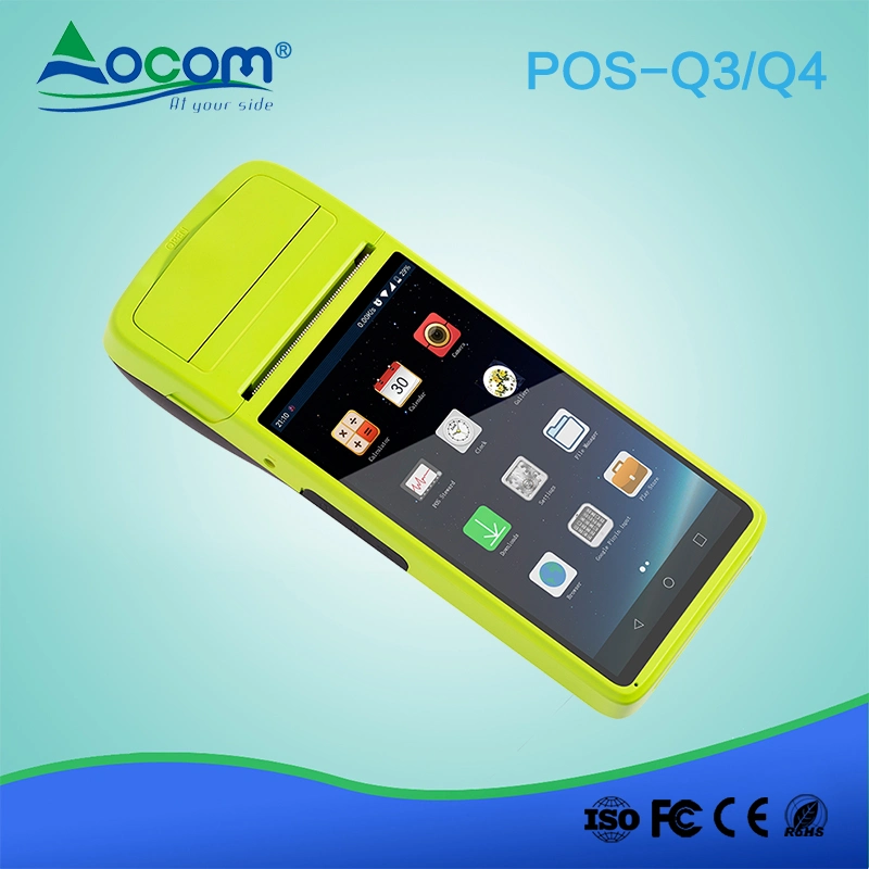 Q4 4G Restaurant Ordering Built-in Printer Handheld Android POS Systems