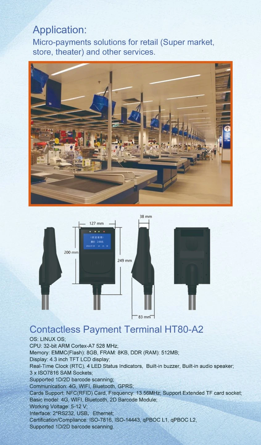 Ticket Vending Machine Linux POS Terminal RFID Card Reader Bus Validator (HCl1306)