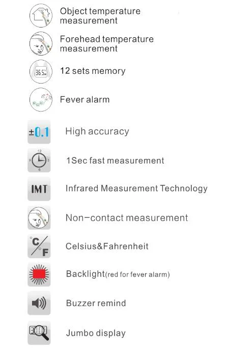 Easy-Operating Fast Measurement Infrared Measurement Technology Non-Contact Measurement Thermometer