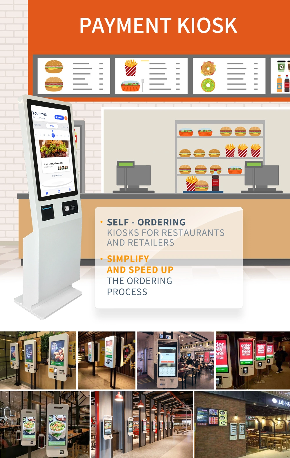 24 Inch 32 Inchtouch Screen Self Payment Machine in Payment Kiosks System