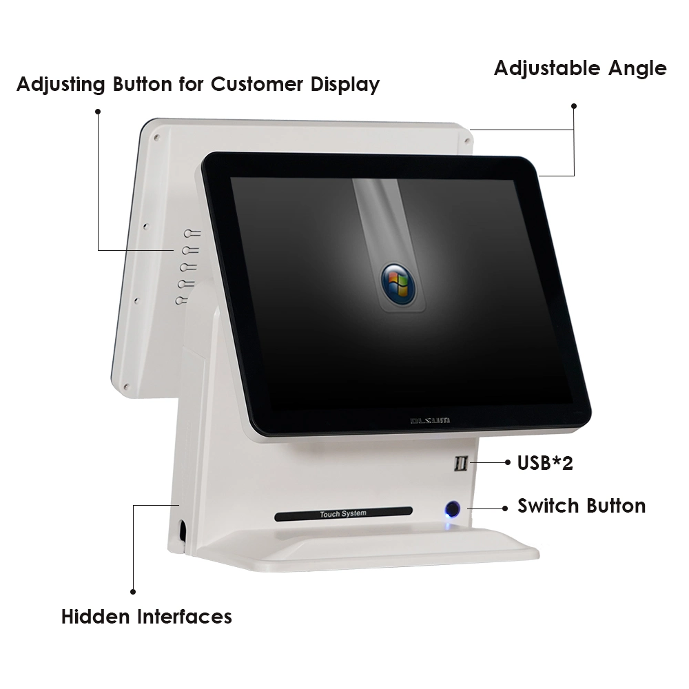 15 Inch Dual Touch Screen All in One POS Machine for Restaurant