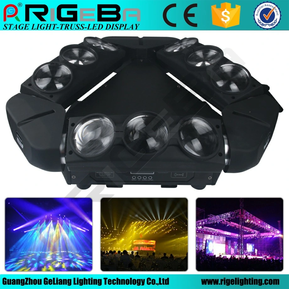Rigeba Disco DJ Party 9*12W LED Spider Moving Head Light for Party Events KTV Club